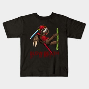 Slow Death Sloth Samurai Digital Art Kids T-Shirt